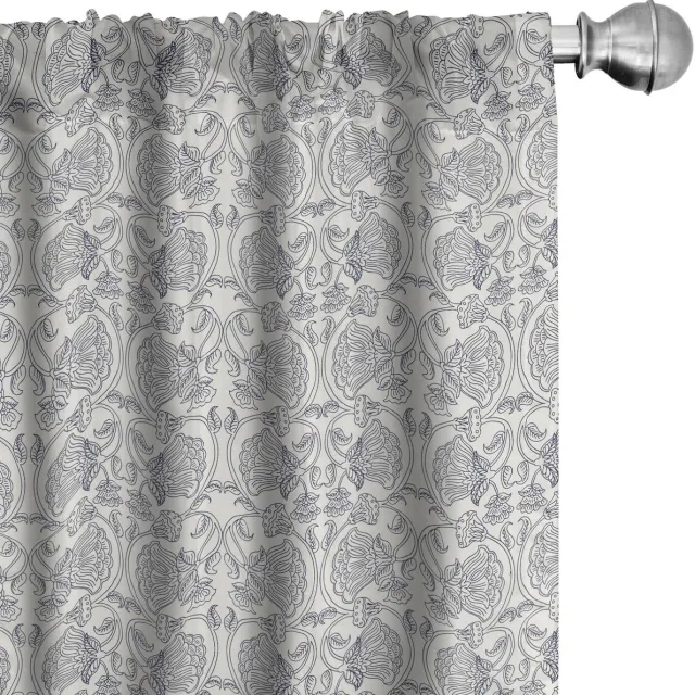 ABAKUHAUS Viktoriaanse Voorhangen – 2x75x245 cm – Mikrofaser – Halfdonker Eierschaal