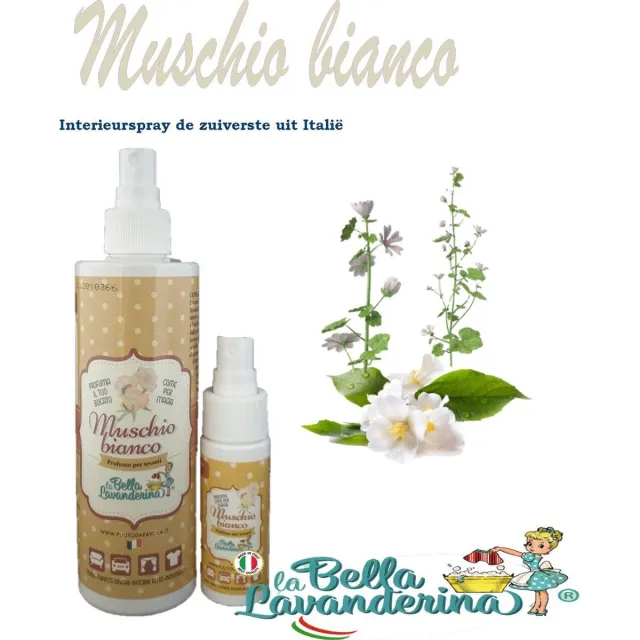 La Bella Lavanderina Interieurspray La Bella Lavanderina, Muschio Bianco 250ml Wit