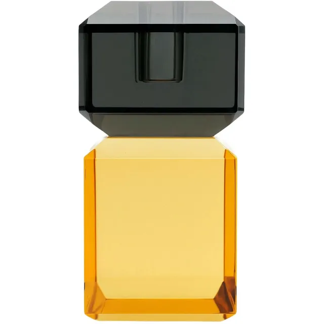 Diga Colmore Kandelaar Kristalglas oranje-rokerig zwart 12cm x 6cm x 6cm oranje-zwart