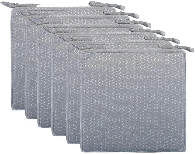 Ibenzoa Comfortabele en Stijlvolle Waterafstotende Zitkussenset voor Binnen en Buiten, 6 Stuks grijs