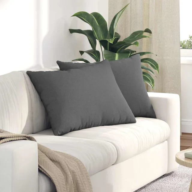vidaXL Sofa Kussens 2 st Stof Donkergrijs 70 x 50 cm