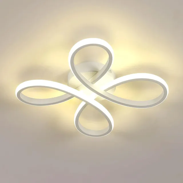 Riserva Modern Eenvoudig - Plafondlamp - Wit - 30W LED - 4500K Neutraal Wit Licht - Woonkamer & Slaapkamer
