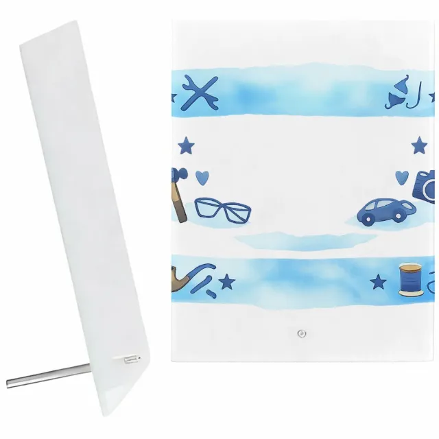 Mr Cadeautjes Glazen fotopaneel Een stoere maar vriendelijke compositie met grote kerntekst - 15 x 20 cm, staand - glas, decoratie, wanddecoratie | cadeau Wit