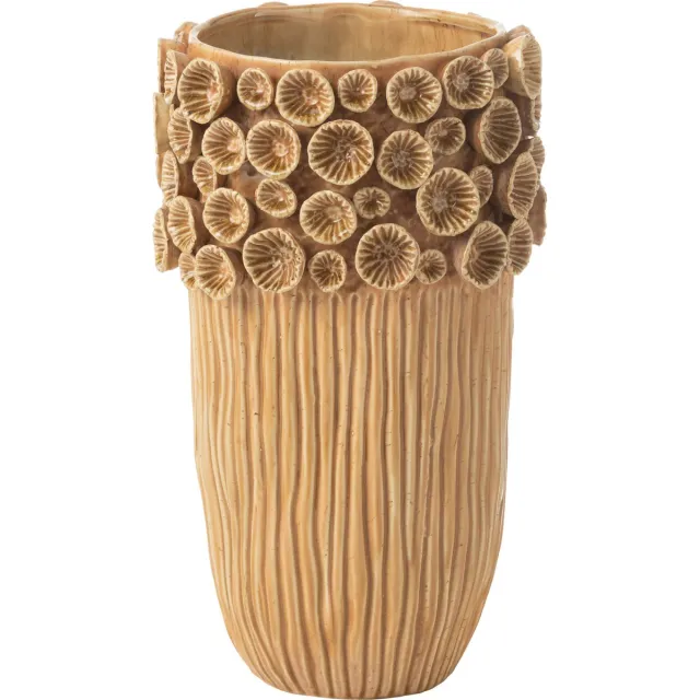 J-Line vaas Koraal Hoog - keramiek - oker - medium - 41 cm hoog Geel