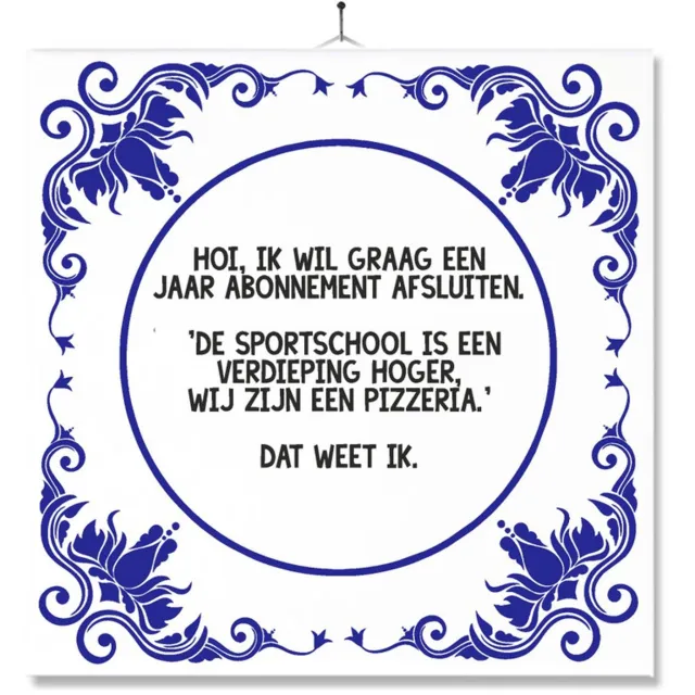 MC Living Tegel Met Opdruk | Grappig | Humor | Verjaardag kado | Hoi ik wil graag een jaar abonnement afsluiten Multi-Color
