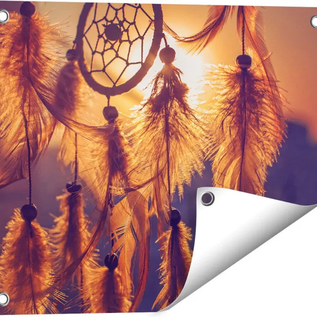 Gards Tuinposter Amulet van de Indianen - Symbool - Ketting - 50x40 cm - Tuindoek - Tuindecoratie - Wanddecoratie buiten - Tuinschilderij Multikleur