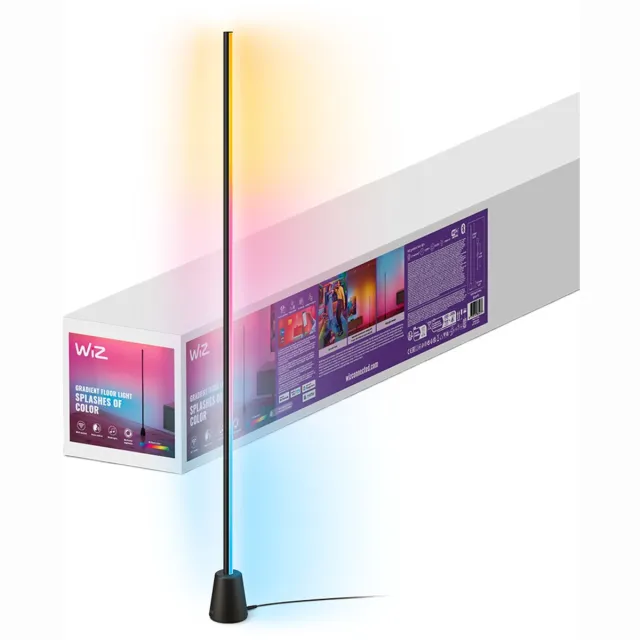 WiZ Gradient Vloerlamp - WiZ Entertainment - RGBIC: Meerdere kleuren tegelijk - Eenvoudige installatie - 140 cm Zwart