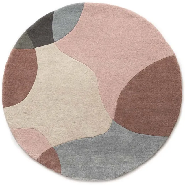 Nordic Weavers Rond wollen vloerkleed - Dune abrikoos 200 Multicolor