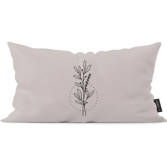 Label2X sierkussen floral stone 60 x 40 cm / Binnen black