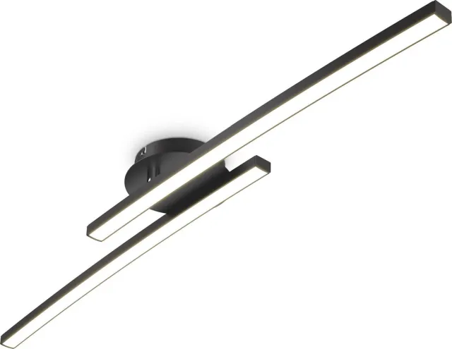 B.K.Licht I 2-vlam 12W plafondlamp I draaibaar I 3000K warm wit I zwart I 1100 lumen