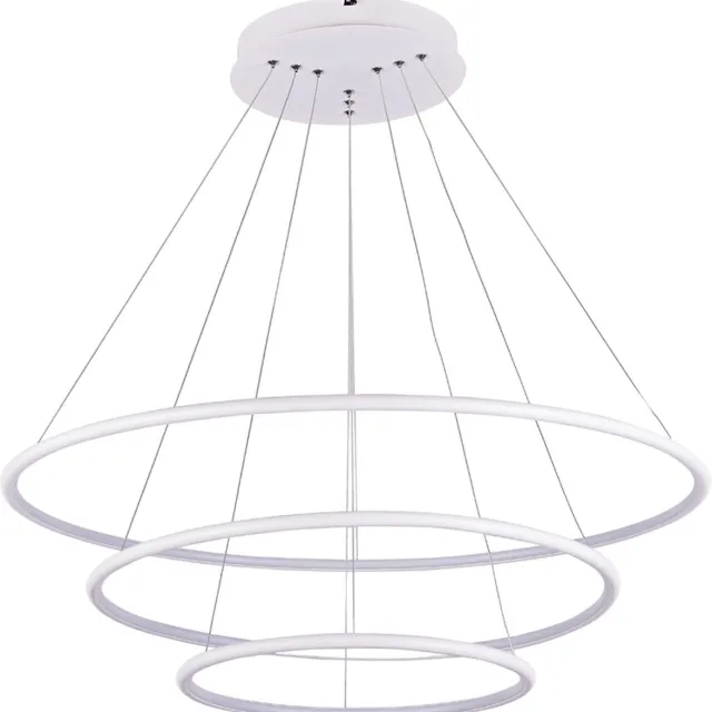 Fantasia Annu hanglamp met 3 ringen (40/60/80 cm), wit, 99 W LED, 6435 lumen, 3000K, dimbaar