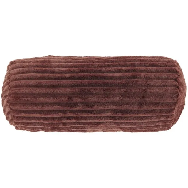 Unique Living Sierkussenrol Dez Ribstof - Zacht & Knus Kussen Bruin/Rood