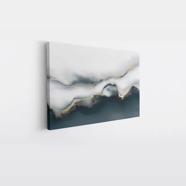 Saammp Canvas Schilderij - goud minimalistisch patroon - Abstract kunstwerk - 40x30 - Foto op canvas - Wanddecoratie - Muurdecoratie Woonkamer - Slaapkamer decoratie - Canvas Print Multicolor