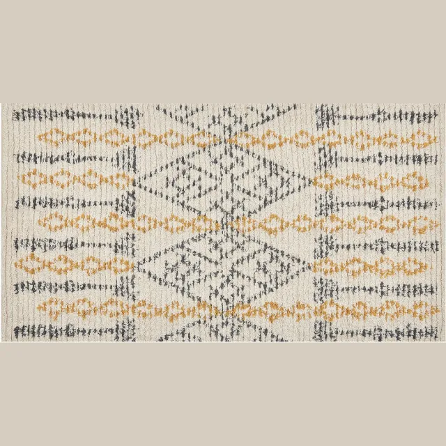Beliani KADAPA - Laagpolig vloerkleed - Beige - 80 x 150 cm - Katoen