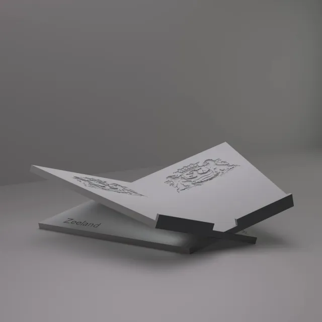 3d-gezellig Grote Boekenstandaard Zeeland - Boekensteun - Boekenhouder - Book Holder - 46*31*12 cm - Grijs - 100% gerecycled PLA (bioplastic)