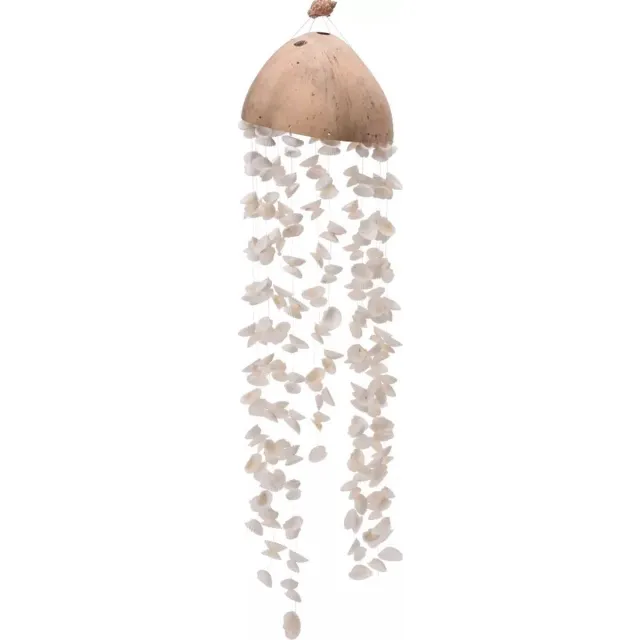 Home & Styling mobiel/windgong met schelpen - H60cm Multi