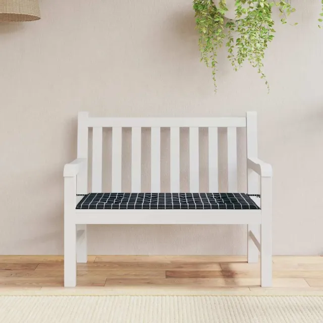 vidaXL Tuinbankkussen ruitpatroon 120x50x3 cm oxford stof zwart