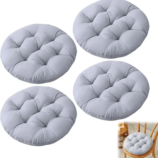 Cosensi Comfortabele zitkussens voor binnen en buiten, 4 stuks, lichtgrijs, 40 x 40 cm