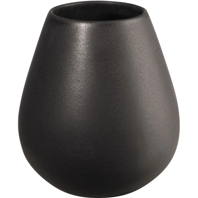 ASA Selection ease Vaas Black Iron, bloemenvaas, tafelvaas, decoratieve vaas, aardewerk, matzwart, H 18 cm, 91033174
