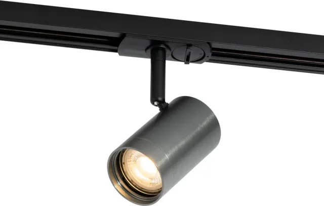 QAZQA iconic - Moderne Spot railsysteem verlichting, railverlichting geschikt voor led - 1 lichts - Ø 5.6 cm - Donkergrijs - Woonkamer | Slaapkamer | Keuken Donkergrijs - 1 lichts
