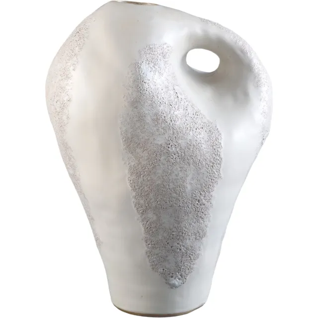 PTMD Dangelo White Ceramic Irregular Vase High Wit
