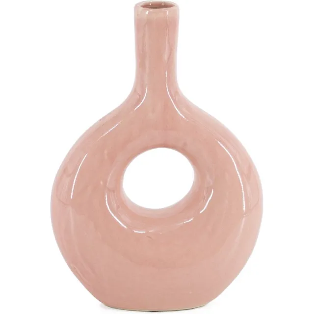 homebound by ky Aardewerk donut vaas pink/roze | bloemenvaas met gat