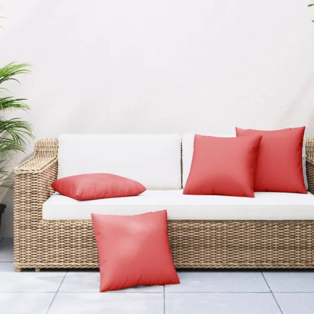 vidaXL Bankkussens 4 st 60x60 cm stof rood