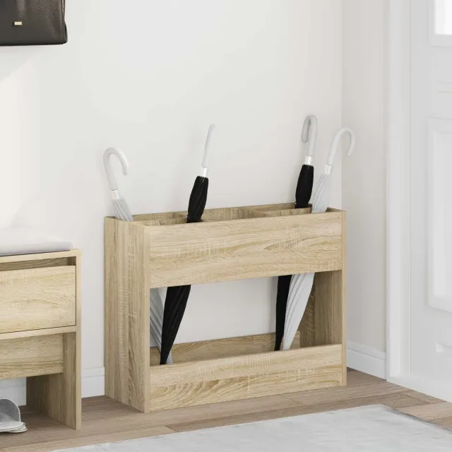 vidaXL Paraplu Standaard Sonoma Eiken 65 x 24 x 50 cm Bewerkt hout Bruin