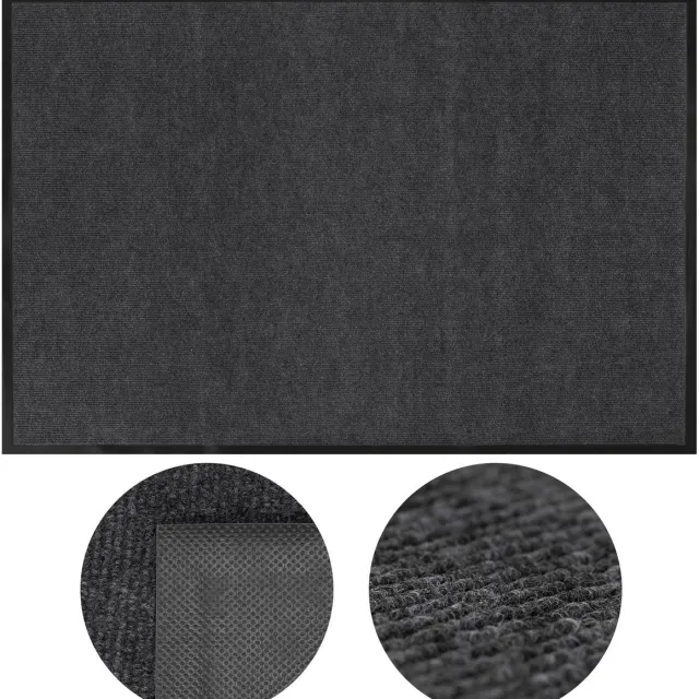 springos Deurmat - Buitenmat - Droogloopmat - Anti -Slip - Grafiet - 120 x 80 Cm Zwart