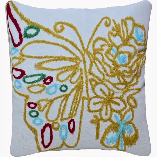 Urbane Hide Kussens woonkamer | kussenhoes 45x45 cm | kussensloop | sierkussens | cushion cover | katoen | aari embroidery Blauw