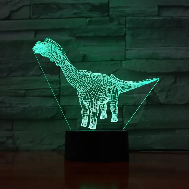 MC Living 3D Led Lamp Met Gravering - RGB 7 Kleuren - Dinosaurus