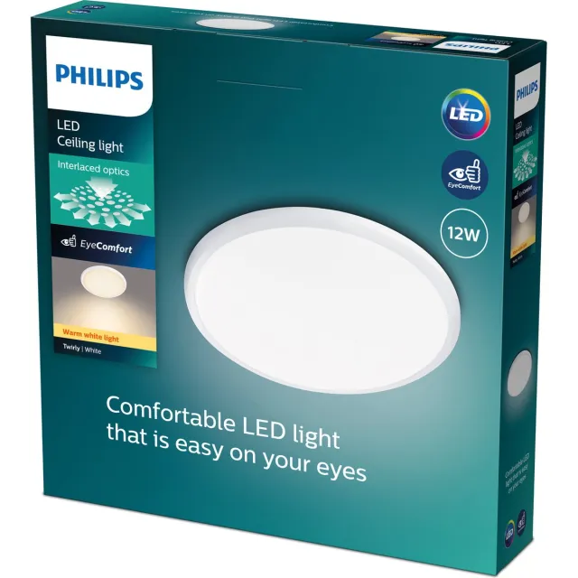 Philips Twirly plafonnière - wit - klein - warmwit licht - 12 W