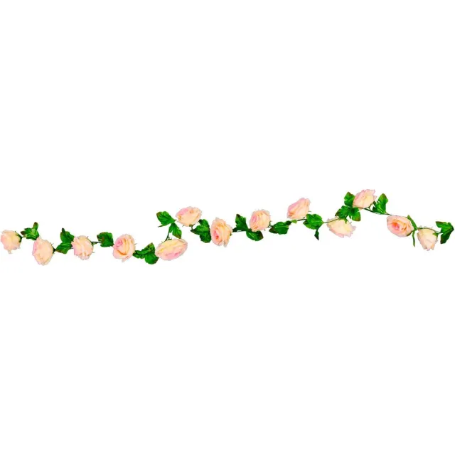 CHAKS Rozen bloemenslinger - kunstplant/bloem - roze - 220 cm