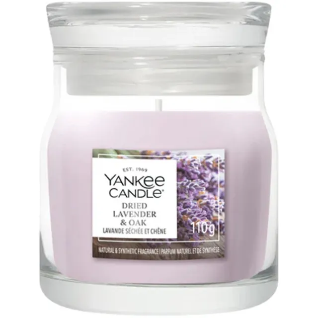 Yankee Candle Dried Lavender & Oak Small Jar Geurkaars - tot 30 branduren Paars