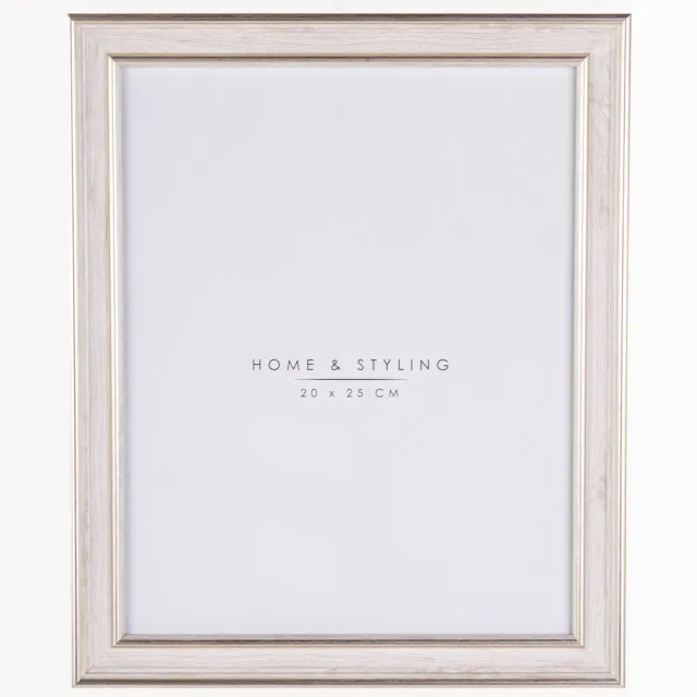 Home & Styling Collection Home Styling Collection - Fotolijst, imitatie gebleekt hout, 24 x 29 cm Wit