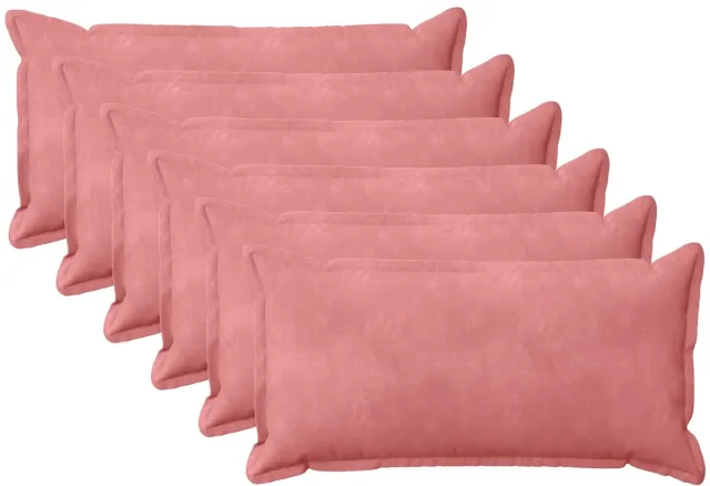 vidaXL Dekenkussen - 6 - st - HOUTEN - Roze - 40 - x - 80 - cm - fluweel