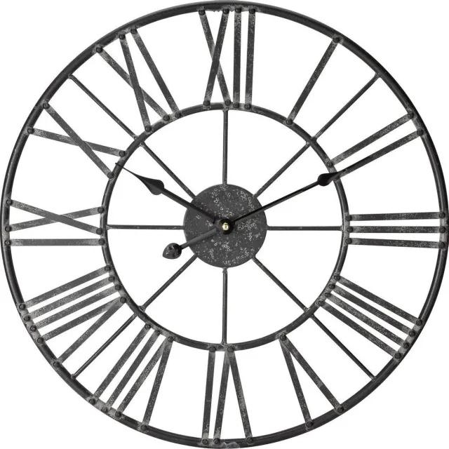 Argos Home grote nummerieke wandklok - Romeinse cijfers - zwart - 45cm