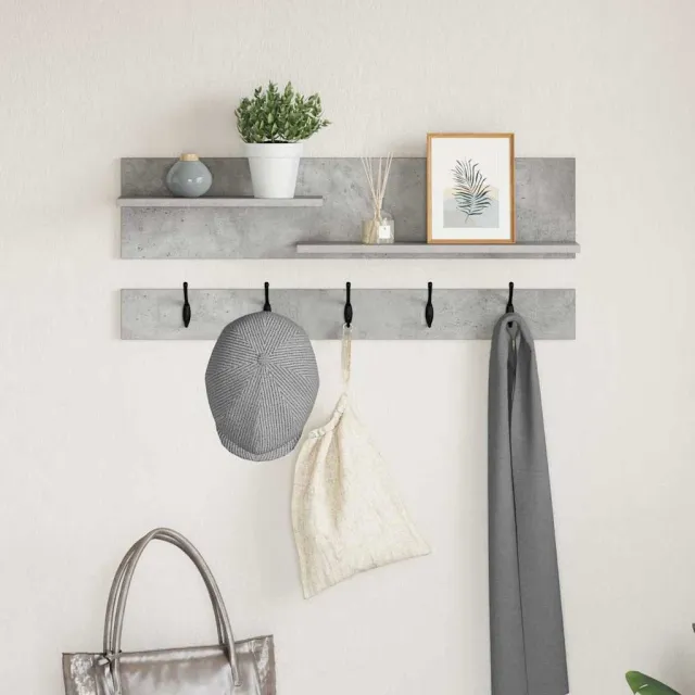 vidaXL Wandgemonteerde kapstok Beton Grijs 90 x 15 x 36 cm