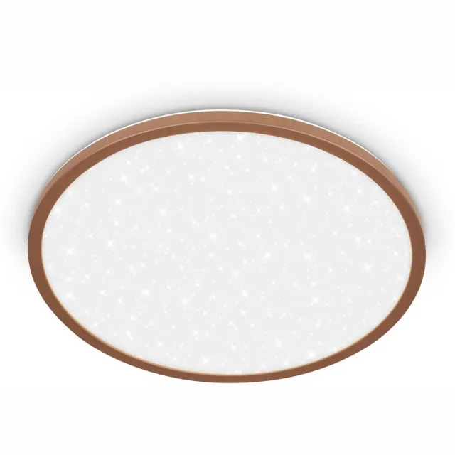 B.K.Licht BRILONER SLIM - LED Plafondlamp - sterrenhemel effect - plafonniere met indirect licht - neutraal wit licht - Ø37,5cm - koffie