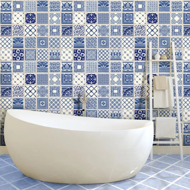 Ambiance Sticker Zelfklevende tegelmuurstickers voor keuken en badkamer - 9 Azulejos Bartolomeo tegelstickers - 9 stickers 10x10cm Multi color