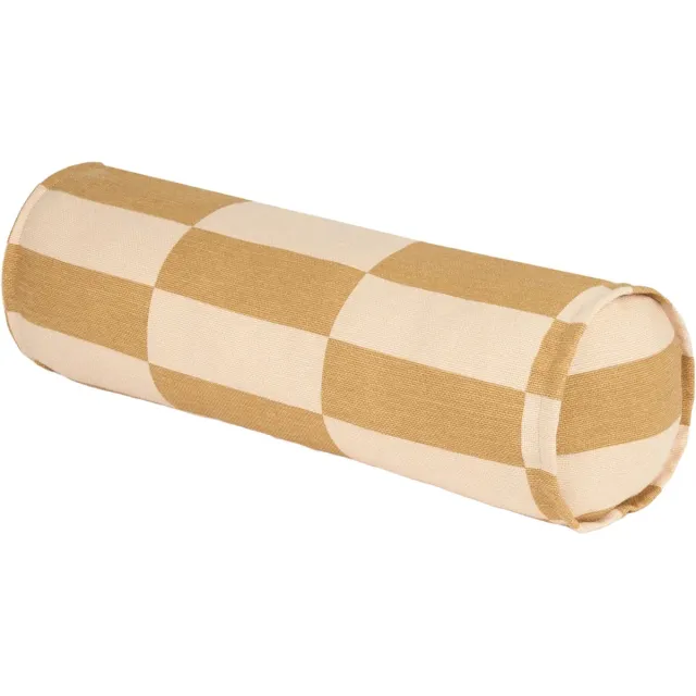Nobodinoz Vibes Cilinderkussen - Ø18x50cm - Mustard and Sand Tiles [Roze]