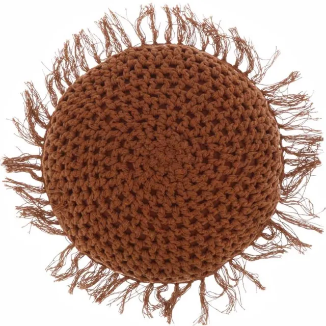 Unique Living Kussen Tufo 45cm Ø Leather Brown Bruin