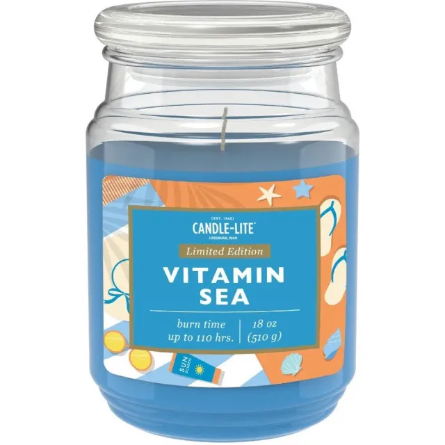 Candle-Lite Candle Lite - Vitamin Sea - 110 branduren Blauw
