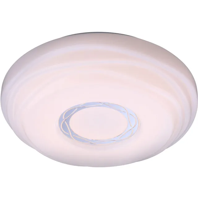 Globo Plafondlamp woonkamerlamp eetkamerlamp keukenlamp slaapkamerlamp, metaal acryl wit, LED 15W 1240 lumen 3000K warm wit, D 34 cm