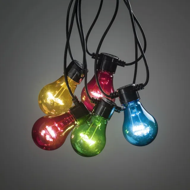 Konstsmide 2379 - Snoerverlichting - 20 lamps transp 160 LED zeer energiezuinig - 950 cm - 24V - voor buiten - multi