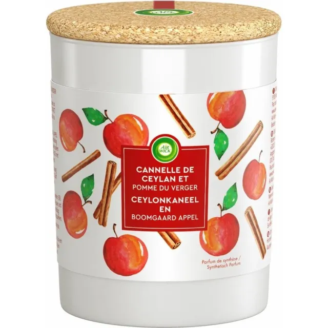 Air Wick Luchtverfrisser - Geurkaars - Ceylon Kaneel & Appel Boomgaard - 185g Rood