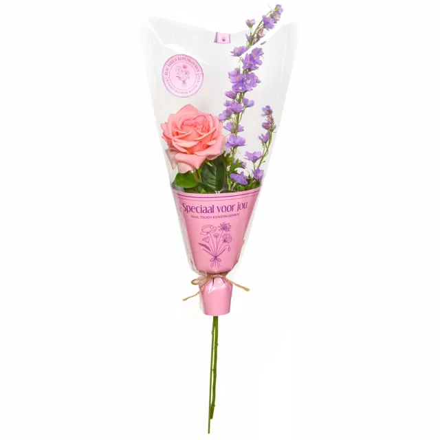 My-Moments.nl Real Touch Roos & Ridderspoor - Een bedankje dat blijft Roze