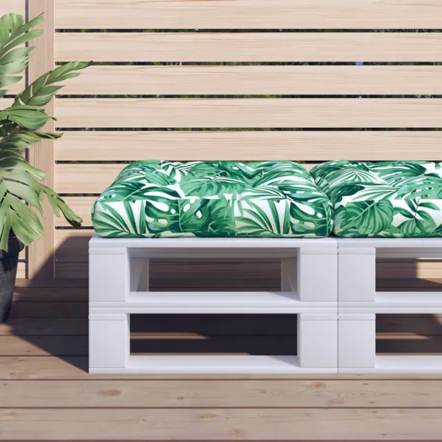 vidaXL Palletkussen bladpatroon 50x50x12 cm stof Groen