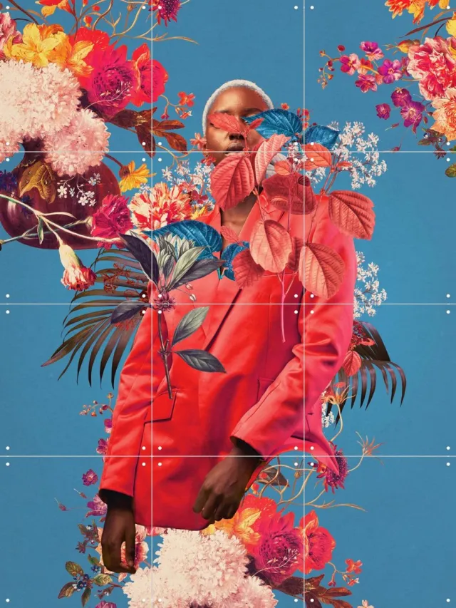IXXI All the Springs she Remembered, Frank Moth - 60 x 80 cm - Grote wanddecoratie en posters - Gemengde Technieken, Collage, Kleurrijk, Pop art Rood
