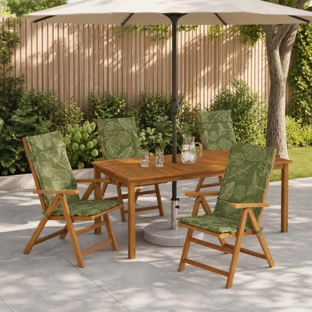 vidaXL Kussen voor stoel met hoge rug GEMERT 4 st 100% Polyester groen
